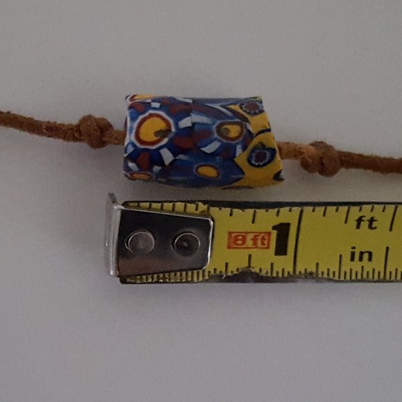 Vintage Glass Trade Bead on 15" Leather Cord - Picture 3 of 9